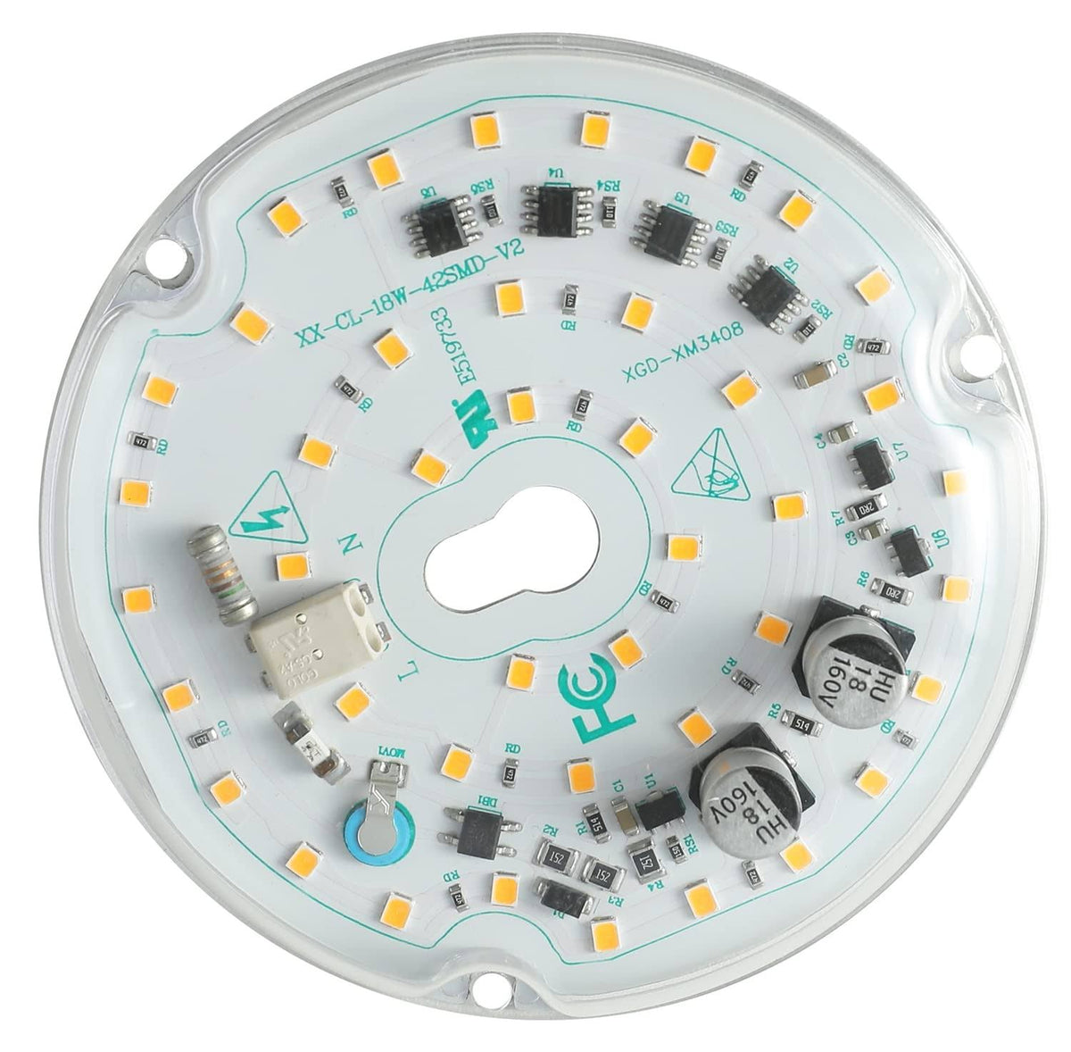Ledytech 3.93'' Retrofit Light Kit for Ceiling Flush Light Ceiling Fan Light Replacement Panel PCB 18W 3000K 6000K 1800Lm 120V CRI90 Dimmable (warm