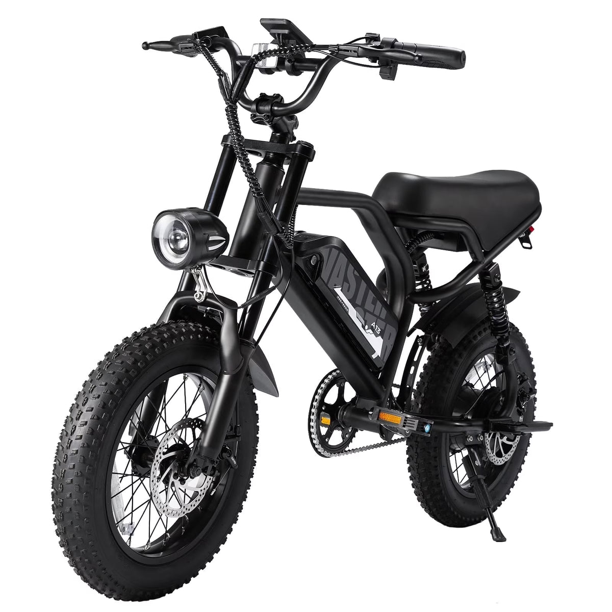 AVDL Electric Bike, 16" Fat Tire Ebike, 500W Motor, 48V 12ah Removable Battery, 4x Suspension, 38 Miles Pure Electric, 55 Miles Pedal