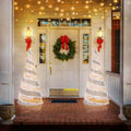 5 FT Pre-lit Christmas Cone Tree, Artificial Spiral Conic Tree with 300 Warm White & 250 Cold White LED Lights, Xmas Holiday Decor for Home Party
