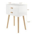 Syngar Nightstand Set of 2, Bedroom Bedside Table with 2 Drawer Storage Shelf, Simple Modern Night Stand End Table with Wood Handle, Easy Assembly, Suitable for Living Room Bedroom Furniture, White