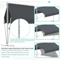 AECOJOY Free Standing Retractable Awning, 10'x10' Dual Side Patio Awnings Outdoor Manual Sun Shade Shelter, Dark Grey