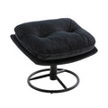 Velvet Swivel Accent Chair with Ottoman, Modern Chaise Lounge Chair with Metal Frame and Footstool, Comfy Armchair Reading Chair for Living Room Bedroom Office, Blue