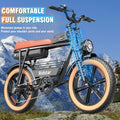 Ridstar 1500W Electric Bike for Adults, 33MPH 48V 20ah Electric Bicycle, 20" Fat Tire Full Suspension Mountain Bike UL2849
