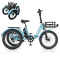 ABORON 3.0 Fat Tire Electric Trike for Senior Foldable E - Bike, 500W Motorized Tricycle Adult 20" Folding 3 Wheel Electric Commute Bike Trike W/48V Battery and Storage Baskets