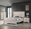 3pc Rustic Beige Gray Finish Bedroom Furniture Queen Size Bed Nightstand Chest Set