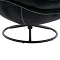 Velvet Swivel Accent Chair with Ottoman, Modern Chaise Lounge Chair with Metal Frame and Footstool, Comfy Armchair Reading Chair for Living Room Bedroom Office, Blue