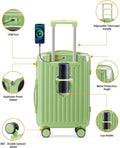 20 in Carry on Luggage with Cup Holder & USB Port, Airline Approved TSA - Locked Luggage, Lightweight PC Material Travel Suitcase with 360 Spinner Wheel