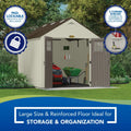 Suncast 8 x 10 ft. Metal and Resin Storage Shed. Vanilla