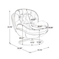 Velvet Swivel Accent Chair with Ottoman, Modern Chaise Lounge Chair with Metal Frame and Footstool, Comfy Armchair Reading Chair for Living Room Bedroom Office, Blue