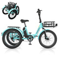 ABORON 3.0 Fat Tire Electric Trike for Senior Foldable E - Bike, 500W Motorized Tricycle Adult 20" Folding 3 Wheel Electric Commute Bike Trike W/48V Battery and Storage Baskets