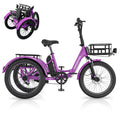 ABORON 3.0 Fat Tire Electric Trike for Senior Foldable E - Bike, 500W Motorized Tricycle Adult 20" Folding 3 Wheel Electric Commute Bike Trike W/48V Battery and Storage Baskets