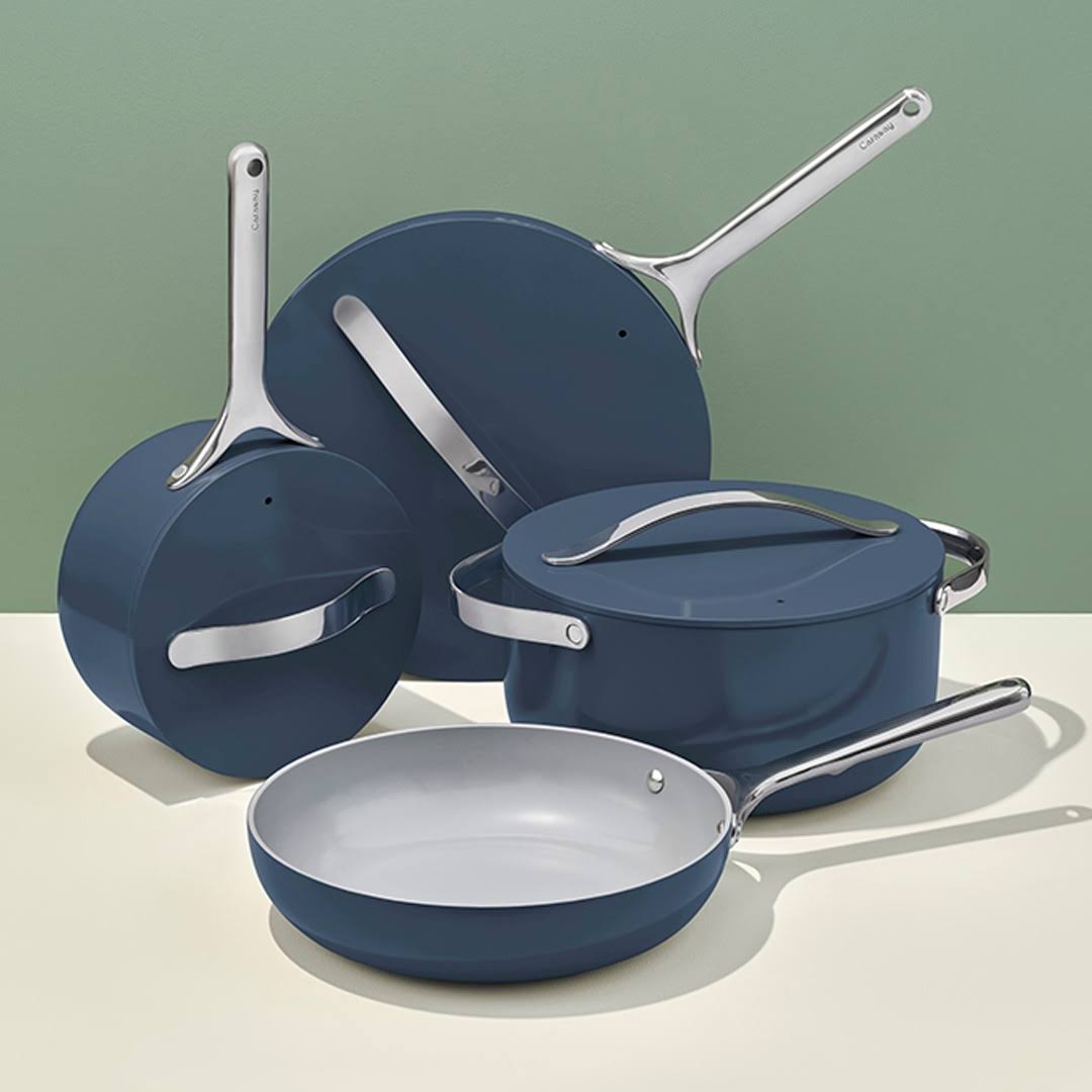 Caraway Home Navy Non-Stick Ceramic 7-Piece Cookware Set