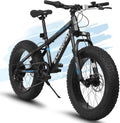 20 in Mountain Bike for 7 - 15 Years Old, 7 Speed Kids Bike with High Carbon Steel Frame, Fat Tire and Dual Disc Brake, Front Suspension Mountain Bicycle Gift for Boys Girls, Grey - Orange
