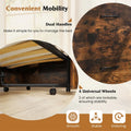 Cot Size Murphy Cabinet Bed with Mattress, 2-in-1 Folding Rollaway Guest Bed into Storage Cabinet with Lockable Wheels for Home Office
