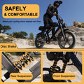 Movcan V30 Electric Bike for Adult, 1000W 20" Fat Tire 48V 15.6AH Removable Battery, 28MPH 7 - Speed Disc Brake Off - Road Mountain Ebike UL2849