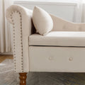 Storage Chaise Lounge, Upholstered Rolled Arm Chase Lounge with Nailhead Trim, Recliner Lounge Chair for Living Room Bedroom