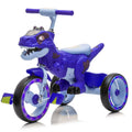 Xuanlur Kids Ride on Dinosaur Tricycle, Toddlers Kid Trike with Wide Flash Wheels, Anti - Slip Pedals, Rear Basket, Music & LED Lights, Toddler Bike Toys Gift for 3 - 6 Year Old Boys & Girls (Green)