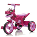 Xuanlur Kids Ride on Dinosaur Tricycle, Toddlers Kid Trike with Wide Flash Wheels, Anti - Slip Pedals, Rear Basket, Music & LED Lights, Toddler Bike Toys Gift for 3 - 6 Year Old Boys & Girls (Green)