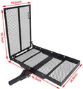 HECASA Hitch Mounted Cargo Carrier Mobility Scooter and Wheelchair Carrier Rack with Loading Ramp Luggage Basket Disability Medical Lift Rack