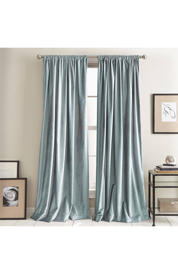 Dkny Modern Knotted Velvet 84" x 50" Window Panel Pair - Aqua