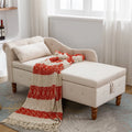 Storage Chaise Lounge, Upholstered Rolled Arm Chase Lounge with Nailhead Trim, Recliner Lounge Chair for Living Room Bedroom