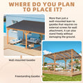 AECOJOY 20' x 10' Outdoor Wooden Gazebo, Patio Lean to Hardtop Pergolas and Gazebos