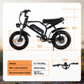 AVDL Electric Bike, 16" Fat Tire Ebike, 500W Motor, 48V 12ah Removable Battery, 4x Suspension, 38 Miles Pure Electric, 55 Miles Pedal