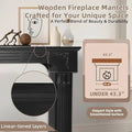 EPICOZY 43.3" Fireplace Mantel, Freestanding Fireplace Surround with Leg for Electric Fireplaces, MDF Mantel Surround with Shelf for Living Room with Decorative Pattern, Anti - Tipping & Waterproof