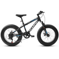 20 in Mountain Bike for 7 - 15 Years Old, 7 Speed Kids Bike with High Carbon Steel Frame, Fat Tire and Dual Disc Brake, Front Suspension Mountain Bicycle Gift for Boys Girls, Grey - Orange