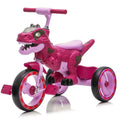 Xuanlur Kids Ride on Dinosaur Tricycle, Toddlers Kid Trike with Wide Flash Wheels, Anti - Slip Pedals, Rear Basket, Music & LED Lights, Toddler Bike Toys Gift for 3 - 6 Year Old Boys & Girls (Green)