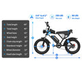 Ridstar Electric Bike for Adults Q20, 1200W 30MPH, 48V 15.6ah Electric Bicycle, 7 Speed Full Suspension Mountain Bike UL2849