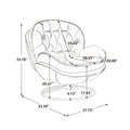 Velvet Swivel Accent Chair with Ottoman, Modern Chaise Lounge Chair with Metal Frame and Footstool, Comfy Armchair Reading Chair for Living Room Bedroom Office, Blue
