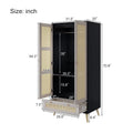 GOMYHOME - Accent Cabinet with Rattan Doors & Drawer, Modern Storage Armoire for Living Room, Bedroom, Natural Wood Finish