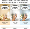 Cannonx 14 Low Profile Ceiling Fans with Lights and Remote, Modern Fandelier Ceiling Fan with Light, 6 Speeds, 3 Lighting Modes 3500K - 5500K, Flush Mount for Bedroom, LED 2200 Lumens