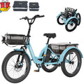 ABORON 3.0 Fat Tire Electric Trike for Senior Foldable E - Bike, 500W Motorized Tricycle Adult 20" Folding 3 Wheel Electric Commute Bike Trike W/48V Battery and Storage Baskets