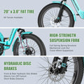 ABORON 3.0 Fat Tire Electric Trike for Senior Foldable E - Bike, 500W Motorized Tricycle Adult 20" Folding 3 Wheel Electric Commute Bike Trike W/48V Battery and Storage Baskets