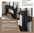 EPICOZY 43.3" Fireplace Mantel, Freestanding Fireplace Surround with Leg for Electric Fireplaces, MDF Mantel Surround with Shelf for Living Room with Decorative Pattern, Anti - Tipping & Waterproof